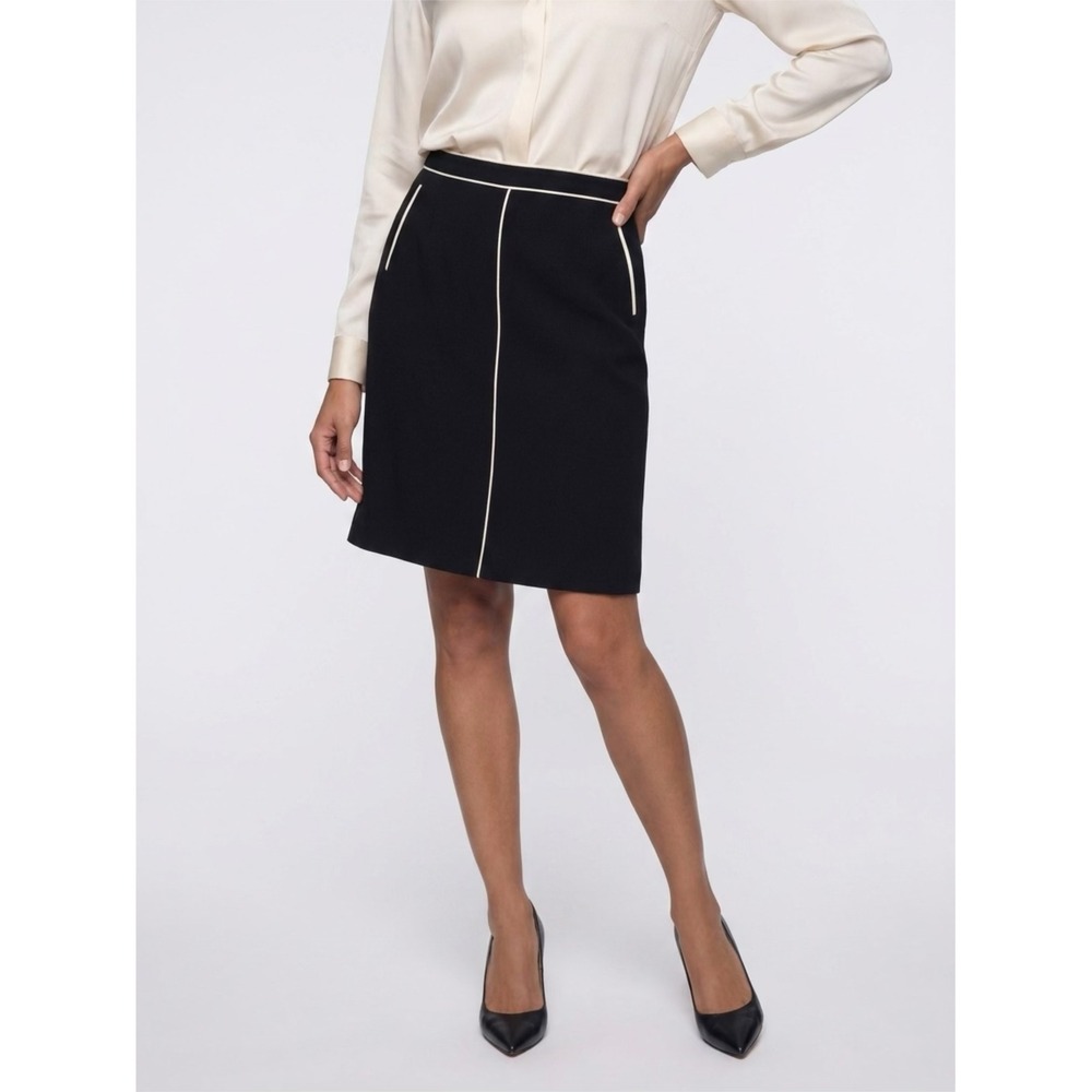 Vintage Casual Corner Pencil Skirt Women's Sz 8 Black Side‎ Zip & Side Slit